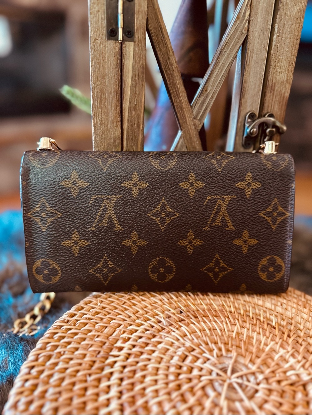 Louis Vuitton monogram sarah wallet, converted Crossbody vintage - Picture 4 of 17